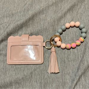 Pink Beaded Keychain